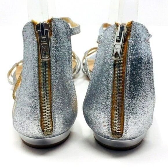 J crew silver glitter gladiator sandal 10 BoxK - Picture 3 of 6